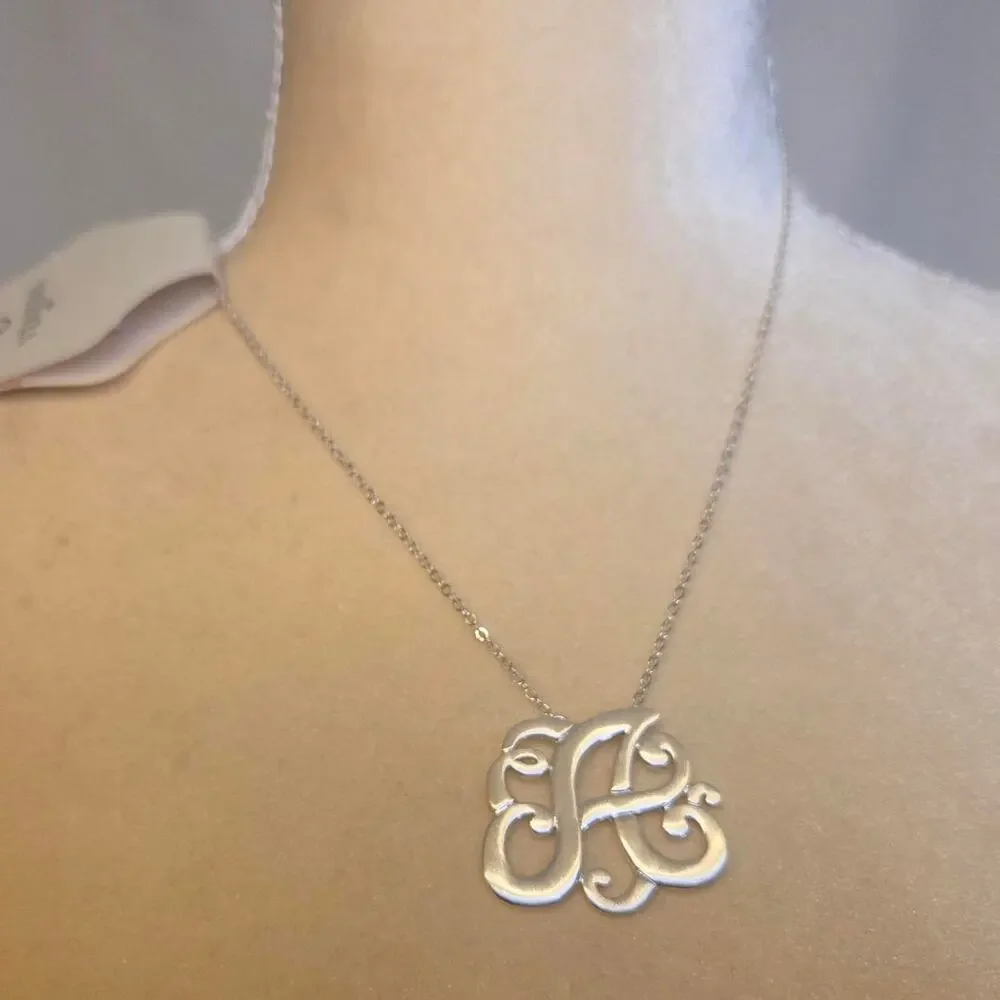 Silver monogram necklace with 24